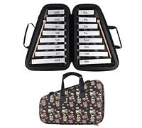 Placa de alunum de 16 teclas Glockenspiel de 16 notas, xilófono, instrumento de percusión musical educativo temprano con mazos de estuche para niños y niños, desarrollo del sentido de la música