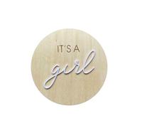 Placa de anuncio reversible con texto en inglés "It's a Boy/Girl"