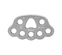 Placa de aparejo de pata de 8 agujeros para escalada en roca, conector de punto de anclaje múltiple, plateado, 159,7 x 90,6 mm