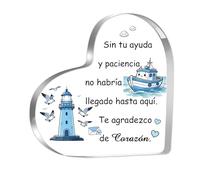 Placa de Apreciación Maestras Acrílico Mujeres y Hombres Regalo de Gracias Irse Fin Curso Señal Escritorio Personalizada Forma Corazón Profe Cumpleaños Día del Maestro Acción de Gracias (Ayuda)