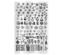 Placa de arte de uñas modernas con patrones de lazos de flores, herramienta de estampado que mejora tus estilos en fiestas o eventos diarios. Sello de metal