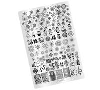 Placa de arte de uñas modernas con patrones de lazos de flores, herramienta de estampado que mejora tus estilos en fiestas o eventos diarios. Sello de metal