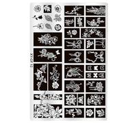 Placa de arte de uñas modernas con patrones únicos, accesorios de estampado de acero inoxidable para diseños creativos y decoraciones de fiesta