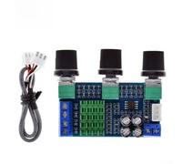 Placa de audio digital Tpa3116d2 de doble canal de 80 W x 2 salidas de potencia con perilla ajustable de graves y agudos, módulo estéreo de alta eficiencia, tamaño pequeño para bocina de bricolaje