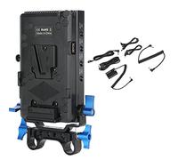 Placa de BateríA con Montaje en V Cámara Placa de BateríA con Montaje en V Fuente de Alimentación Aleación de Aluminio ABS con BateríA Simulada E6N y Abrazadera de Varilla de 15