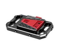 Placa de batería V Mount Adaptador Lock aleación aluminio con agujero tornillo 1 4 pulgada 3 8 y M4 para baterías V-Mount Estructura botón seguro Compatibilidad abrazadera varillas duales 15mm Uso pro