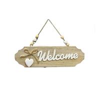 Placa De Bienvenida Letrero de madera for puerta, bienvenido a colgar a los invitados delante del arco decoración hogar, creativo, 1 ud(Coffee-welcome)