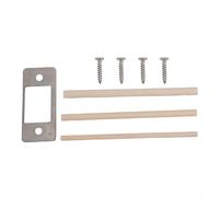 Placa de bloqueo de acero inoxidable, agujero grande para solucionar problemas de desalineación, fácil instalación para mejorar la seguridad de la puerta (1 unidad, plateado)