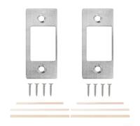 Placa de bloqueo de acero inoxidable, agujero grande para solucionar problemas de desalineación, fácil instalación para mejorar la seguridad de la puerta (2 unidades, plateado)