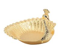 Placa de Bocadillo, Mesa de Metal de Metal Peacock Placa de Caramelo Decorativo Anti-rominación, para Colocar el Lugar de Decoración de la de Bocadillo de Pavo Pavo seco.