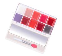 Placa de brillo de labios, paleta de tintes de labios, Paleta de tintes de labios de larga duración Jelly de 10 colores, Paleta de crema de labios antiadherente, juego de lápiz labial altamente pigmen