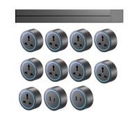 Placa de cableado de riel deslizante eléctrico con adaptador, enchufe de pista e interruptor, portátil, impermeable, a prueba de polvo, a prueba de electricidad