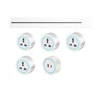 Placa de cableado de riel deslizante eléctrico con adaptador, enchufe de pista e interruptor, portátil, impermeable, a prueba de polvo, a prueba de electricidad