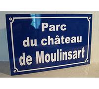 Placa de calle Tintín, con inscripción Parc du château de Moulinsart - Objeto de colección, edición limitada