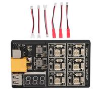 Placa de Carga de batería LiPo 1S Placa de Cargador de Equilibrio de 6 Puertos Compatible con baterías Traxxas Racers y Thunder Power para Modelos de Aviones Carga de batería de