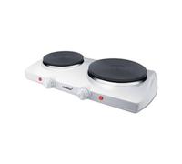 Placa de cocción doble Steba con robusta placa de hierro fundido, apta para todo tipo de ollas y fácil de limpiar. KF 150.