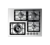 Placa de Cocción Gas Fulgor Milano 60 cm Q Design QH 604 GWK X Satin Steel