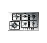 Placa de Cocción Gas Fulgor Milano 90 cm Q Design QH 906 GWK X Satin Steel