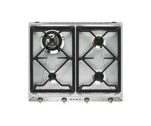 Placa de Cocción Gas Smeg 60 cm Victoria SR964XGH Acero Inoxidable