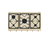 Placa de Cocción Gas Smeg 90 cm Colonial SRV896POGH Crema