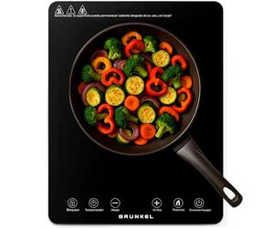 Placa de cocción por Infrarrojos de GRUNKEL IFR-2000 y 2000W, 8 Niveles, 29x37cm, Control Táctil, Temporizador. Ventilador automático enfriamiento tras uso. Superficie de cristal.