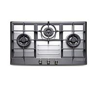 Placa de cocina de gas de acero inoxidable de 4,0 kW, 3 quemadores integrados con protección de termopar, 76,2 x 45,7 cm