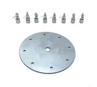 Placa de conexión a tierra de acero inoxidable fuerte para antena GP, diámetro de 11 cm, 8 terminales para soluciones de puesta a tierra confiables