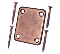 Placa de conexión para cuello de guitarra eléctrica de 4 agujeros de cobre rojo con 4 tornillos