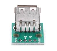 Placa de conexión USB Hembra, Placa de conexión USB, 10 Piezas USB Tipo A Placa de conexión Hembra Conector Adaptador de Paso de 2,54 mm Dip