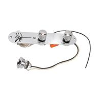 Placa de control de guitarra Interruptor de 5 vías Potenciómetros de 250 KΩ Controles de tono de volumen moleteados Perillas para reemplazo de piezas de guitarra eléctrica estilo (Cr Color)