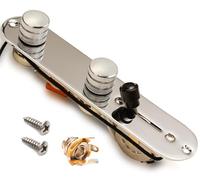 Placa de control de guitarra totalmente cargada, interruptor de hoja de 3 vías precableado, gran potenciómetros alfa, condensador naranja, sistema de control de tono de volumen abovedado para