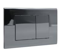 Placa de control de inodoro compatible con Geberit Sigma Gama, UP300 y UP320， panel de doble descarga, incluye marco de instalación y panel fijo, dimensiones 246x164 mm | Brillo (electroplacado)