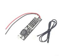 Placa de control de temperatura del ventilador DC12V con pantalla integrada, capacidad de unidad de 0.2-2 A, rango de detección de 9.9-99.9 C, arranque preconfigurado y puntos completos (puntos negros