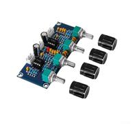 Placa de control de tono de preamplificador con agudos de graves y ajustes de volumen compatible con fuente de alimentación de 12 ~ 24 V CC utilizando chip NE5532 avanzado de doble núcleo para mejora