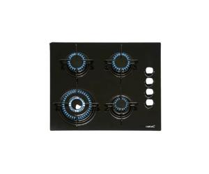 Placa de Cristal a Gas Cata Negra CIB 6031 BK, 4 quemadores