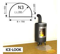 Chimenea Placa De Fondo Cristal Spark Protector Horno Base - N3