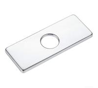 Placa de cubierta cuadrada de acero inoxidable 304 compatible con grifos de lavabo de baño de tres agujeros y un solo agujero (plata brillante)