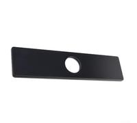 Placa de cubierta de acero inoxidable 304 para instalaciones de grifo de fregadero de cocina y baño con respaldo de espuma resistente a fugas (negro)