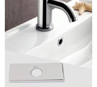 Placa de cubierta de fregadero de acero inoxidable para ocultar agujeros adicionales para configuraciones de grifo de baño de un solo agujero (galvanoplastia)