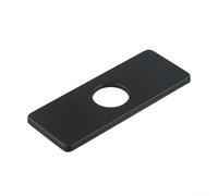 Placa de cubierta de fregadero de acero inoxidable para ocultar agujeros adicionales para configuraciones de grifo de baño de un solo agujero (negro)