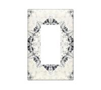 Placa de cubierta de interruptor de luz de mandala de tinta negra vintage, cubierta de enchufe, decoración bohemia neutra del hogar para detalles modernos de pared, diseño termoplástico, balancín