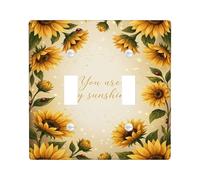 Placa de cubierta de interruptor de luz doble con diseño de girasol, hojas de naturaleza floral, mariquita, verano, plástico, tamaño estándar, placas de interruptor de pared, acentos para dormitorio