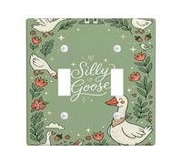 Placa de cubierta de interruptor de luz doble de ganso, diseño de flores de la naturaleza, primavera, plástico, tamaño estándar, placas de pared decorativas para el hogar, sala de estar, decoración de