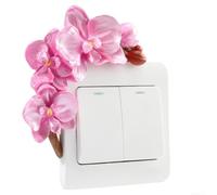 Placa de cubierta de interruptor de luz floral 3D de resina para estándar de una sola banda montada en la pared para interruptores eléctricos (P)