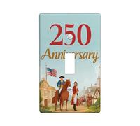 Placa de cubierta de interruptor de luz individual de aniversario, bandera histórica festiva de caballo, aniversario, plástico, tamaño estándar, cubierta de interruptor de luz para el hogar, sala de