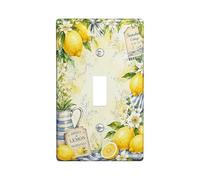 Placa de cubierta de interruptor de luz individual, diseño de flor rústica de primavera, color amarillo, plástico, tamaño estándar, para decoración del hogar, sala de estar, dormitorio, baño