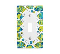Placa de cubierta de interruptor de luz individual, diseño de peces, diseño náutico, burbuja de plástico azul verano, tamaño estándar, placas decorativas de pared para sala de estar, dormitorio