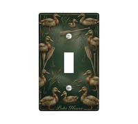 Placa de cubierta de interruptor de luz individual, ganchos de pesca rústicos inspirados en la naturaleza, plástico verde de verano, tamaño estándar, placas de interruptor de pared, detalles para sala
