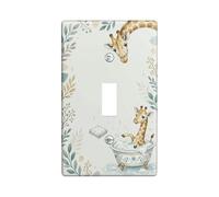 Placa de cubierta de interruptor de luz individual para baño, diseño de jirafa, bañera, no deja ninguna hoja de plástico azul suave, tamaño estándar, para decoración del hogar, sala de estar, nuevo