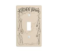 Placa de cubierta de interruptor de luz individual para cocina, cocina, cocina, cuentos, tenedor, ninguno, color beige, plástico, tamaño estándar, para decoración del hogar, sala de estar, dormitorio